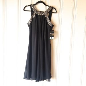 Scarlett Nite Black Sleeveless Embellished Neckline Party Dress NWT Size 10